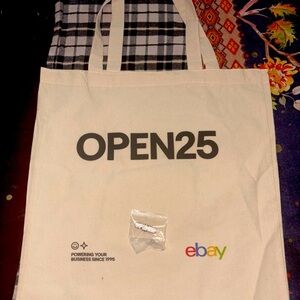 NEW 30th Anniversary eBay Open 2025 swag natural cotton tote bag & enamel pin